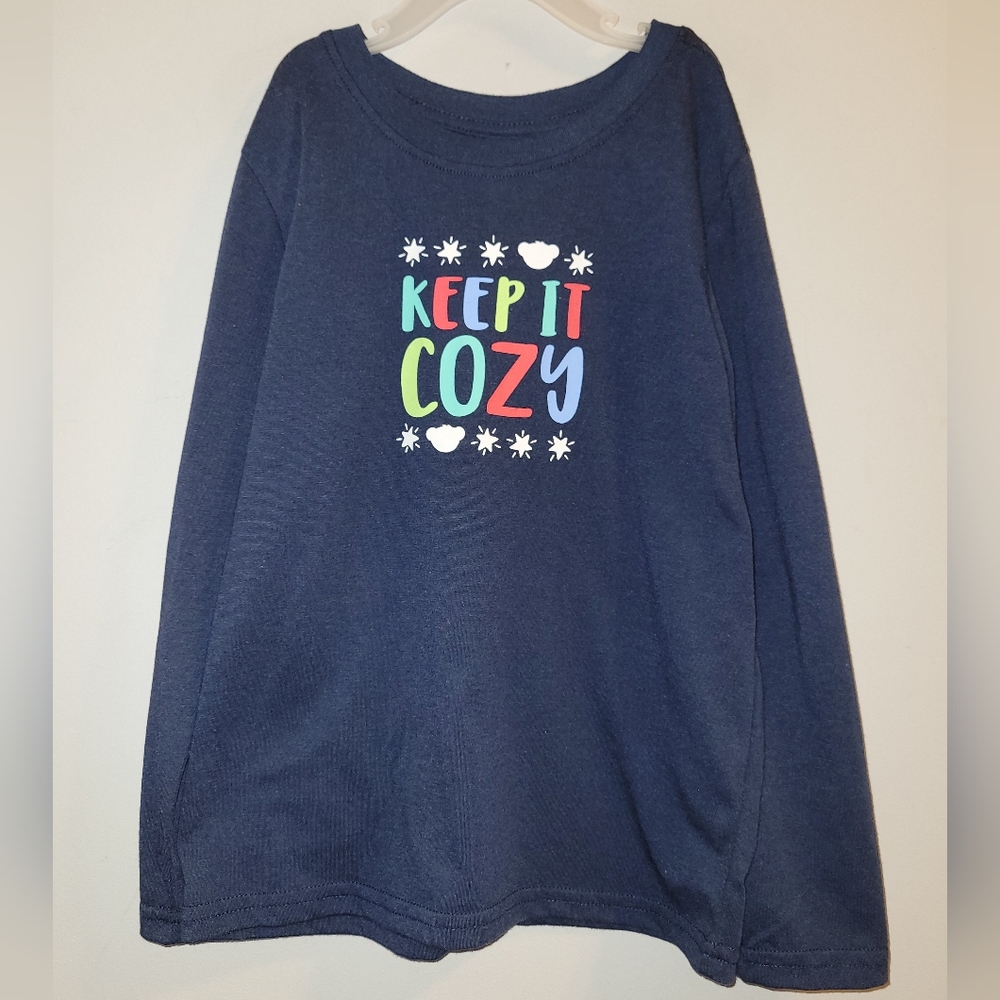 🐻 Build A Bear Navy Blue "Keep It Cozy" Pajama Top PJ Shirt Sleepwear Size 6 7